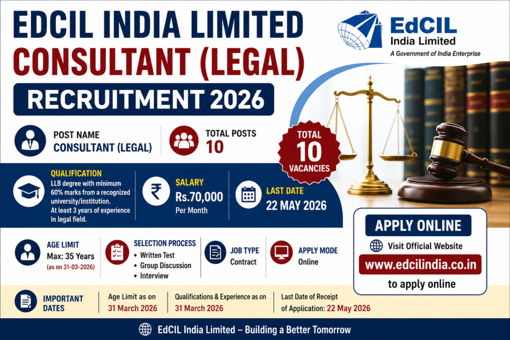 EdCIL India Limited legal consultant recruitment