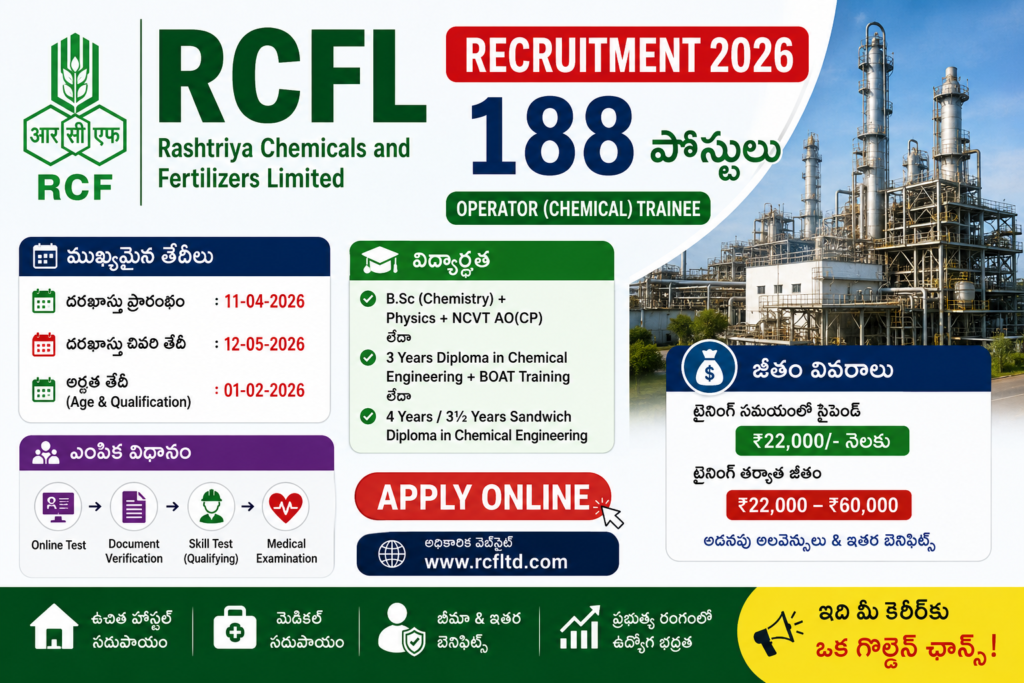 RCFL job recruitment 2026 poster