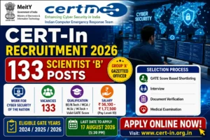 CERT-In Recruitment 2026 Notification for 133 Scientist B Posts Apply Online