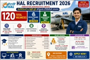 HAL Recruitment 2026: 120 మేనేజ్‌మెంట్ మరియు డిజైన్ ట్రైనీ పోస్టులకు నోటిఫికేషన్ విడుదల - పూర్తి వివరాలు మరియు దరఖాస్తు విధానం