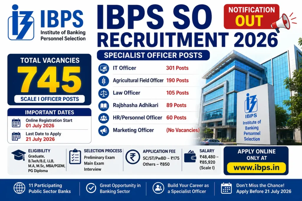 IBPS SO Recruitment 2026 Notification for 745 Specialist Officer Posts