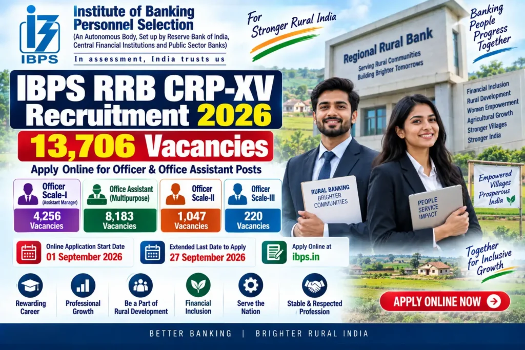 IBPS RRB Recruitment 2026 – 13706 Officer and Office Assistant Government Bank Jobs